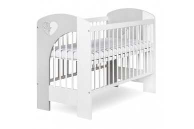 Baby cot Klupś NEL HEART  White/Grey