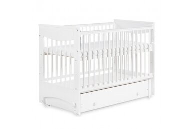 Baby cot Klupš LUNA with driwer and drop side 1