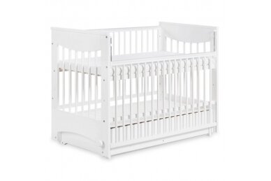 Baby cot Klupš LUNA with driwer and drop side