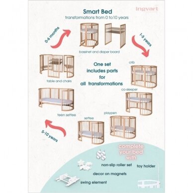 Lovylė-Tranformeris 9in1 INGVART SMART Natural 3