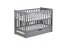 Baby cot Klupś IWO with driwer and removable side, Graphite