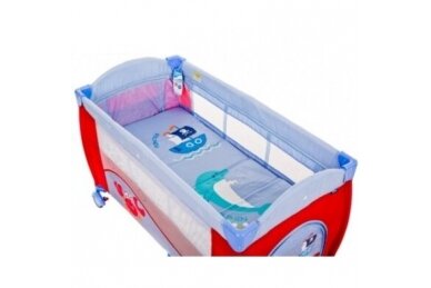 Duo Level Travel Cot & Toys DAY&NIGHT-2, Red/Blue 1