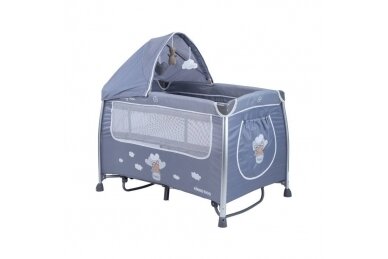 Duo Level Travel Cot DREAMY BEAR-2, Grey