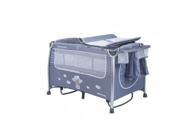 Duo Level Travel Cot DREAMY BEAR-2, Grey  1