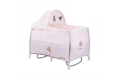 Duo Level Travel Cot DREAMY BEAR-2, Pink 1