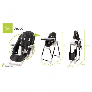 Maitinimo kėdutė 4Baby DECCO Black 17