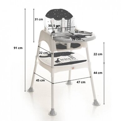 Maitinimo kėdutė STARS 3in1 3