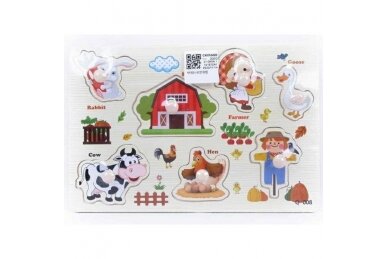 Wooden educational puzzle FARM