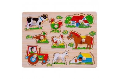 Wooden educational puzzle Pmily Play FARM