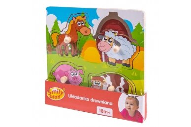 Wooden educational puzzle Pmily Play SMALL FARM