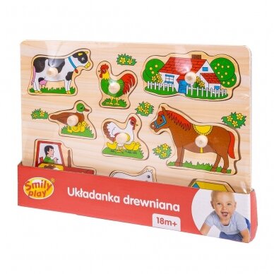 Medinė edukacinė dėlionė Pmily Play FARM 1