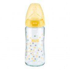 NUK buteliukas stiklinis First Choice+, 240 ml, 0-6