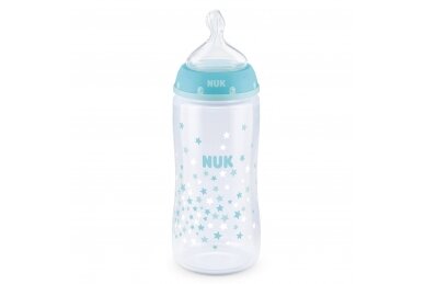 NUK Glass Baby Bottle with Silicone Teat First Choice+, 240 ml, 0-6