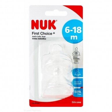 NUK  Žindukais silikoninis FIRST CHOICE+ 6-18 m