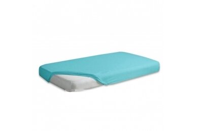 Jersey fitted sheet with elastic band 60 Turquoise