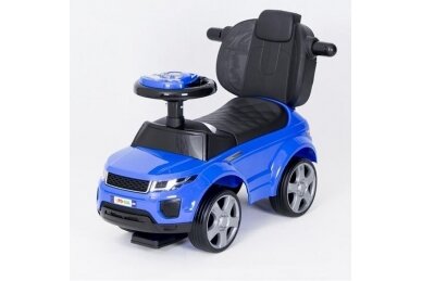 Ride-On Car with Push Bar 614R Blue 2