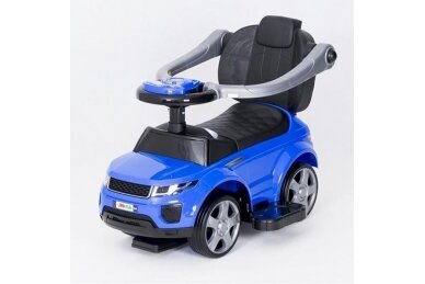 Ride-On Car with Push Bar 614R Blue 1