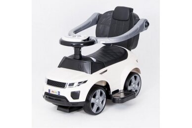 Ride-On Car with Push Bar 614R White 1