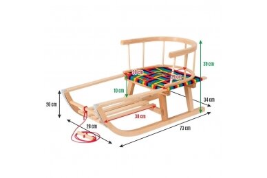 Kids Wooden Snow Sled IV-Maluch 1