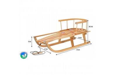 Kids Wooden Snow Sled 1