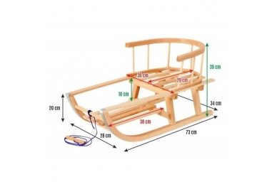 Kids Wooden Snow Sled III Maluch Plus 2