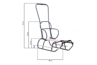 Metal sled with footrests ATIX Grey 4