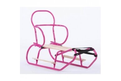 Metal sled with footrests ATIX Pink 2