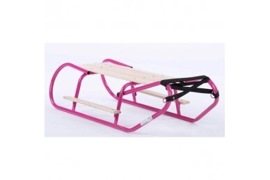 Metal sled with footrests ATIX Pink 3