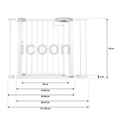 Apsauginiai varteliai ICOON 76-104 cm, White 4