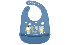 Silicone Bib with Pocket  Canpol BONJOUR PARIS 74/027 Blue