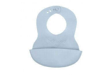 Silicone Bib with Pocket BabyOno 835 Blue