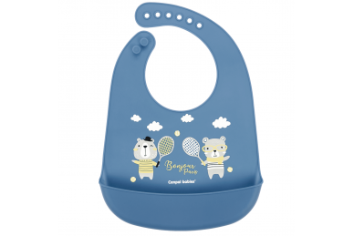 Silicone Bib with Pocket  Canpol BONJOUR PARIS 74/027 Blue