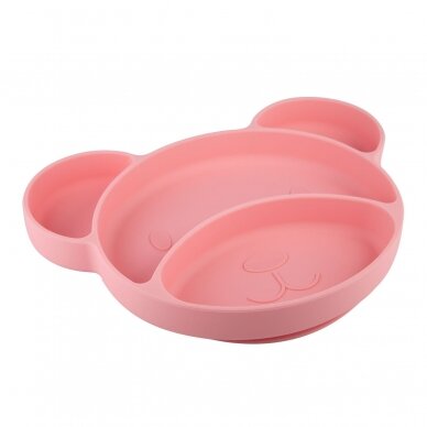 Silikoninė lėkštė su siurbtuku BEAR Canpol 51/401, Pink