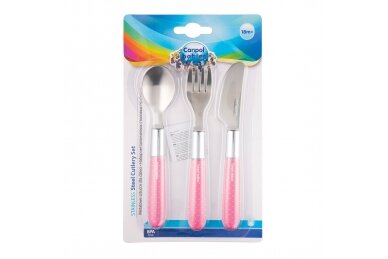 Stainless Steel Cutlery Set Canpol 9/477 Pink 2