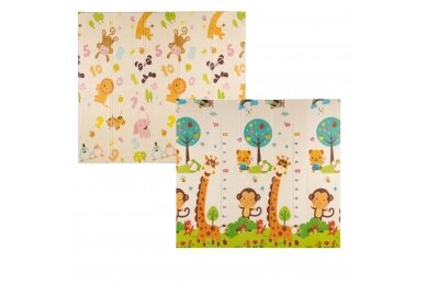 Folding double-sided foam mat NUMBERS & GIRAFFE