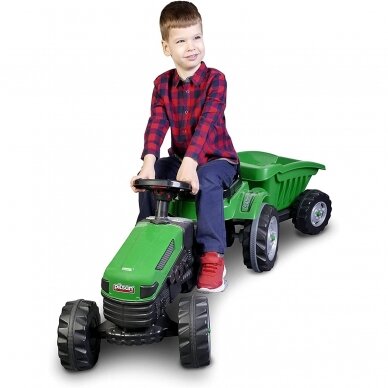 Трактор с педалями и прицепом PILSAN Green 2