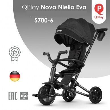 Triratukas sulankstomas  QPlay NOVA NIELLO Black