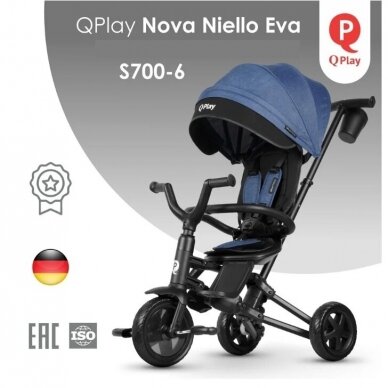 Triratukas sulankstomas  QPlay NOVA NIELLO Blue