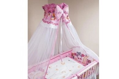 Tulle canopy for a baby crib Ankras SOWA Pink