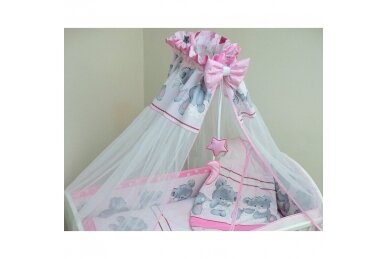 Tulle canopy for a baby crib Pink