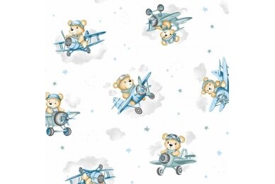 Bedding set 2 pcs Ankras TEDDY BEAR IN A PLANE Blue 1