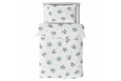 Bedding set 2 pcs Ankras TEDDY BEAR IN A PLANE Blue