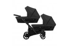 Stroller for twins and toddler KUNERT IVENTO DUO 2in1, Eco Black Pearl