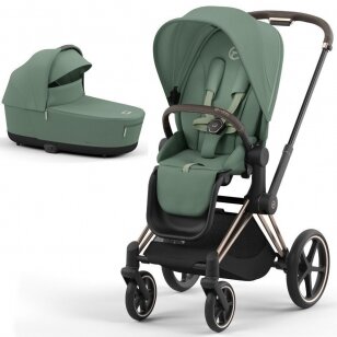 Коляска Cybex Priam V4 LEAF GREEN Frame Rose Gold 2in1