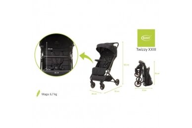 Pushchair 4baby TWIZZY XXIII Black 17