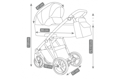 Stroller Camarelo NAVO-07, 3in1 11