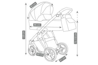 Stroller Camarelo PICCO-2, 3in1 15