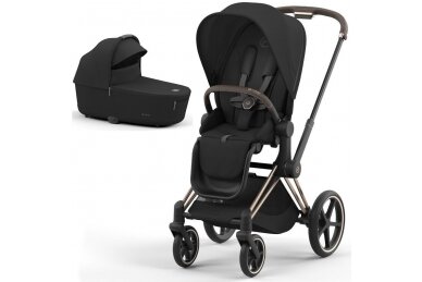 Stroller CYBEX  Priam V4 Sepia Black/Frame Rose Gold 3in1