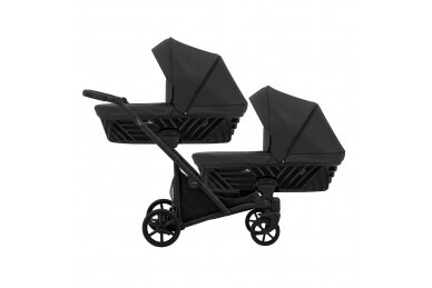 Stroller for twins and toddler KUNERT IVENTO DUO 2in1, Eco Black Pearl