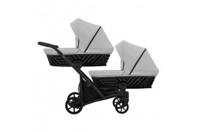 Stroller for twins and toddler KUNERT IVENTO DUO 2in1, Eco Dove Grey